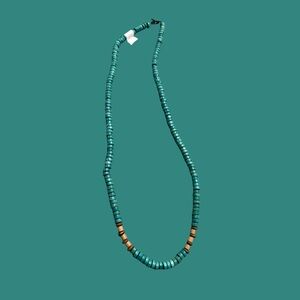 Chic Turquoise and Brown Beaded Necklace